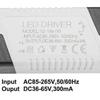LED Driver 12-18W Constant Current 300mA High Power AC 85-265V Output 36-65V DC External Power Supply Connector LED Ceiling Light Transforme