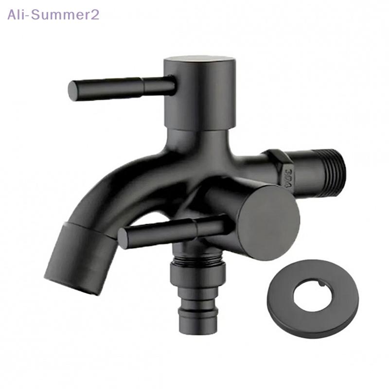 304 Stainless Steel Faucet One Into Two Out Multifunction Double-outlet Washing Machine Faucet Outdoor Garden Sink Pool Faucet