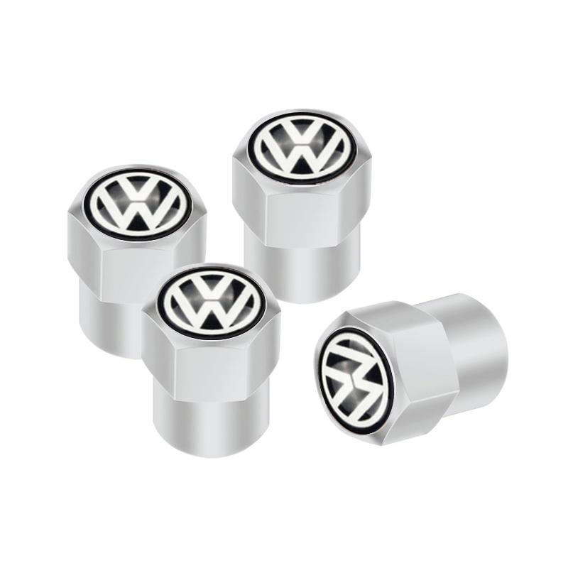 For VW 4Pcs Car Tire Valve caps Car Sticker for VW Volkswagen Passat Golf Polo Touran Accessories YHBE-V487 EM1