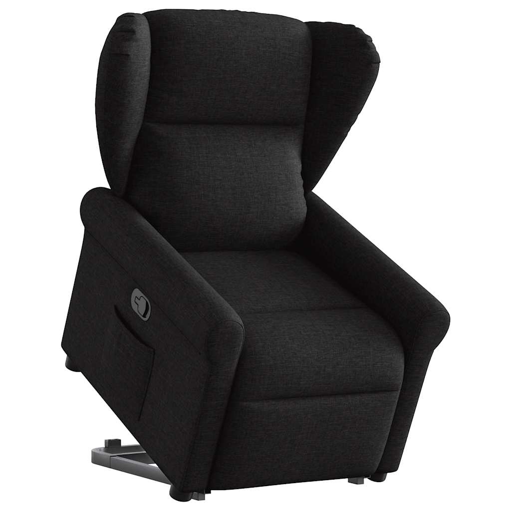 Recliner Chair with Rising Function Black Fabric