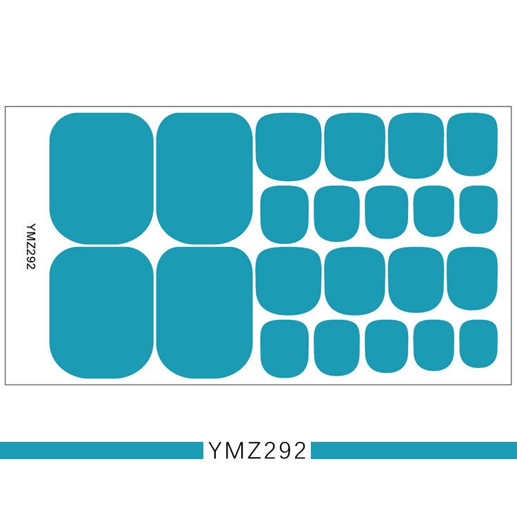 1PC Solid Color Toenail Polish Stickers Full Cover Waterproof  Toe Nail Patch Eco-friendly Long Lasting Toenail Decals Sticker(YMZ277-YMZ308)