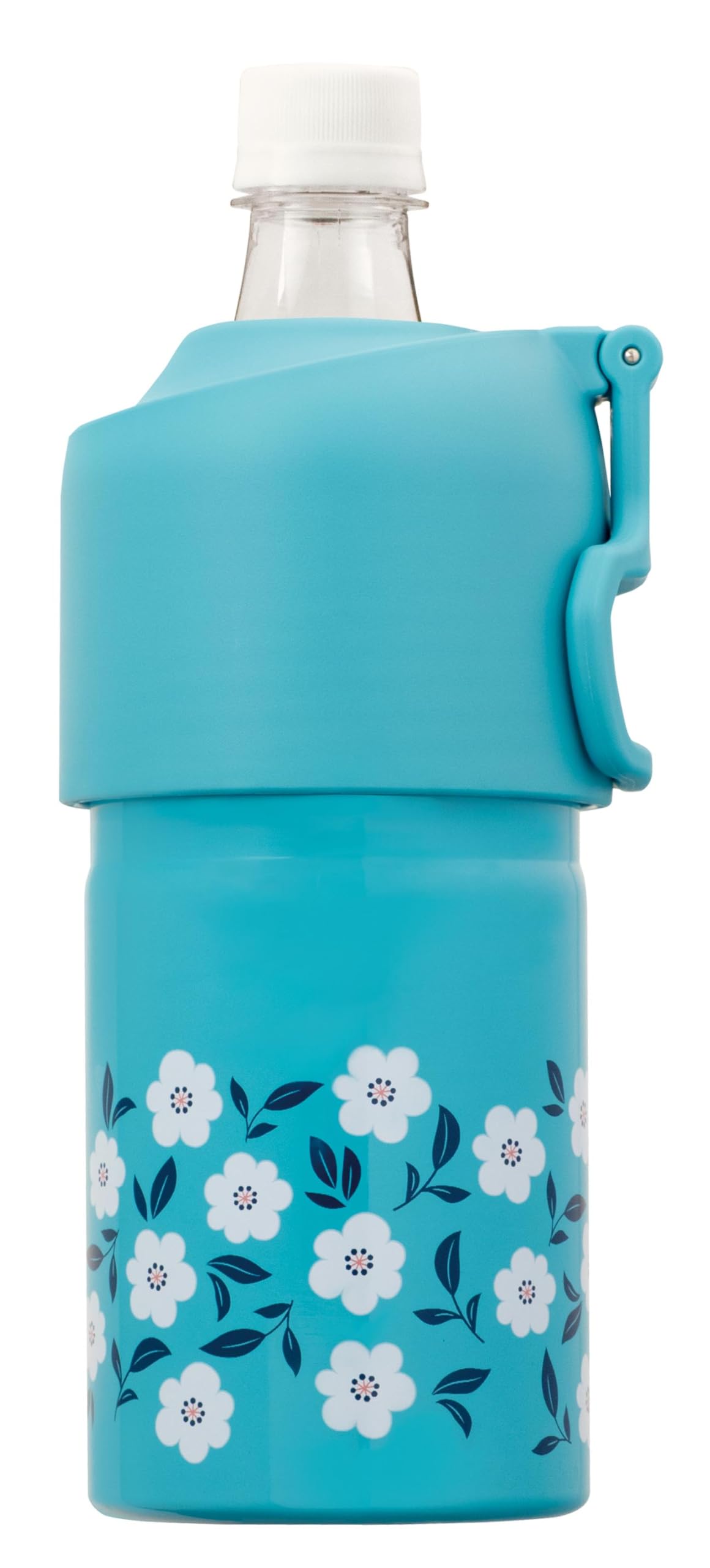 

Atlas PET Bottle Holder, Floral Print, Water Bottle Cooler, 500ml650ml Capacity, Vacuum Insulated, Foldable with Handle, Bottle-in-Bottle, Blue,