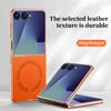 For Magsafe Magnetic Leather Phone Case for Samsung Galaxy Z Flip 7 6 5 4 ZFlip 7FE 5G Wireless Charging Protective Back Cover