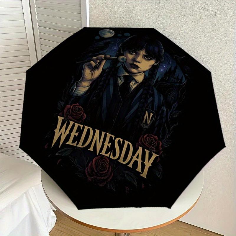 1pc Wednesday, Gothic Themed Umbrella for Men & Women, Valentine s Day Christmas Decorative Umbrell012