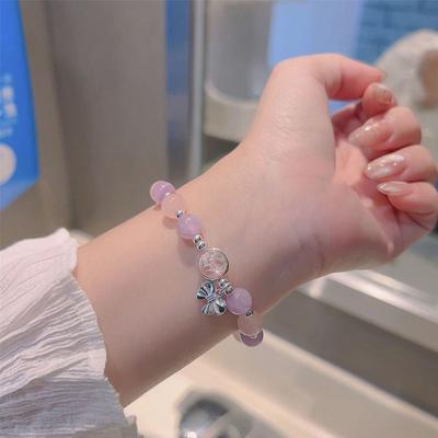 Moonlight  Bowknot Beaded Bracelet Light Luxury Elastic Bracelet For Girls Women Jewelry Accessories Gifts