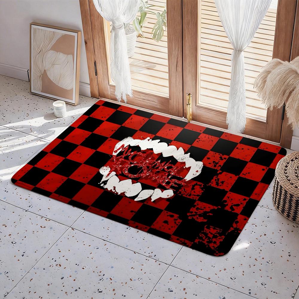 Rock Band My Chemical Romance Floor Mat Eco Flannel Doormat Non Slip Odorless Indoor Floor Rug Soft Short Plush Home Mat