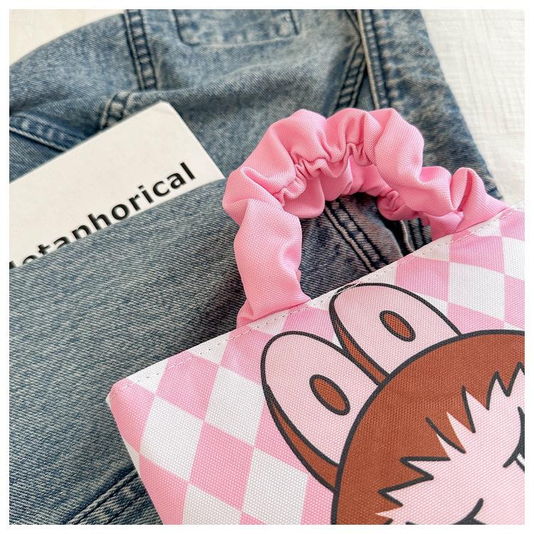 Labubu creative cartoon cute padded handbag Korean version high value ins style portable versatile bucket bag KTY