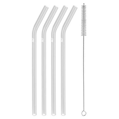 Curved Glass Straws - ZWILLING - Sorrento - 4 Pieces - 23 Cm - Borosilicate Glass