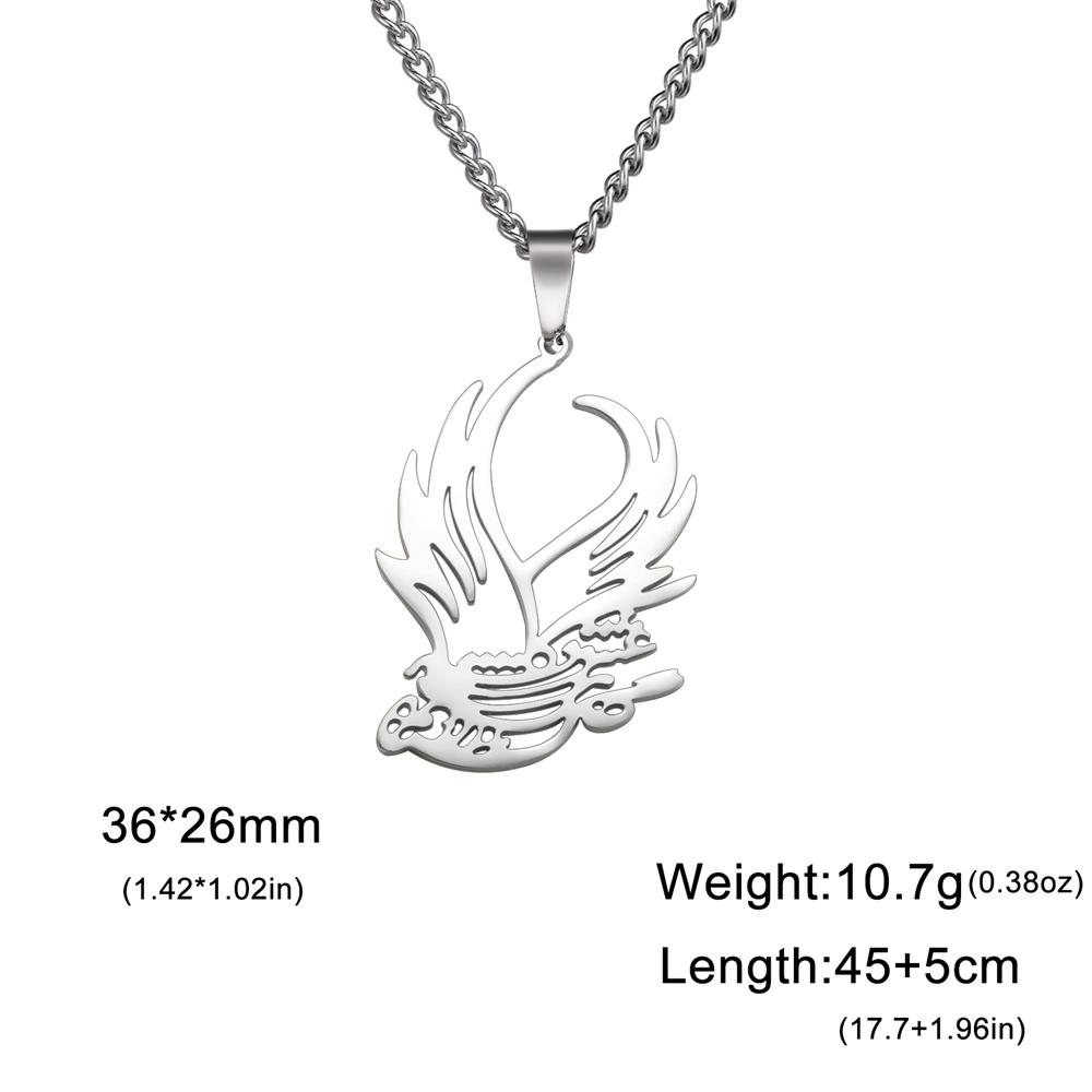 My Shape Phoenix Pendent Necklace for Women Men Stainless Steel Fire Bird Animal Charms Necklaces Choker Chain Jewelry Wholesale