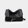 2026 Summer Rock Black Large Capacity Women's Hobo Chain Bag - Single Shoulder Crossbody & Small Square Design