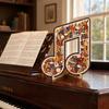 Ornament Puzzle Jigsaw Notă Muzicală Instrument, Puzzle 3D din Lemn Notă Muzicală, Artă de Afișare Instrumente Muzicale, Cadou pentru Pasionații de Muzică