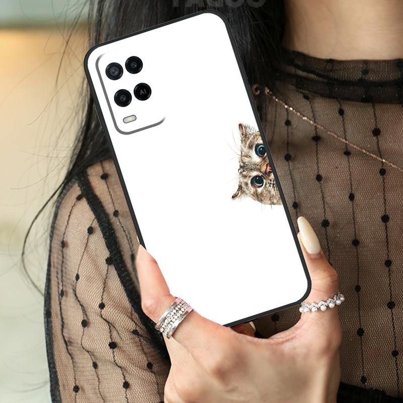 Minimalist Cats Case For Oppo A78 A98 A18 A38 A58 A60 A80 A40 A96 A76 A16 A94 A74 A54 A15 A17 A57 A77 A5 Pro