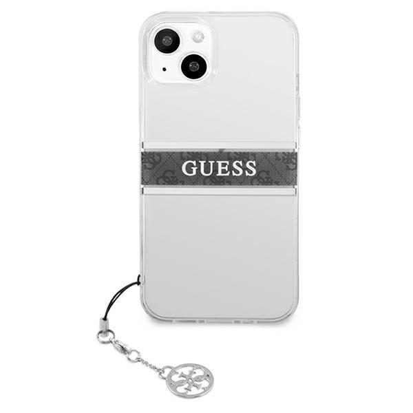 Guess Guhcp13Skb4Ggr Iphone 13 Mini 5.4 Transparent Hardcase 4G Grey Strap Charm