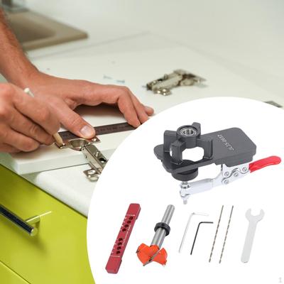 35mm Cabinet Hinge Jig Hole Drill Adjustable Edge Distance Guide Location Tool