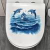Vivid Watercolor Dolphin Ocean Toilet Sticker For Bedroom Living Bathroom Home Decoration