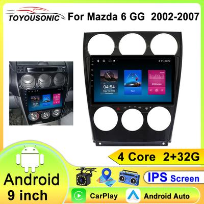 Autoradio Android 13 voor Mazda 6 2002 2003 2004 2005 2006 2007 2008 Multimedia Videospeler Navigatie GPS WIFI Draadloze CarPlay