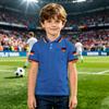 Children's Polo Shirt with Football Inspired Print for Boys Short Sleeve Breathable Cotton Fabric Classic Fit