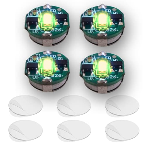 YOTSUBA+ LED Light Magnetic Switch Button Set of 4, Small, Ultra-Small, Wireless, Magnetic, Crafts, Independent Research, Lighting Parts, Plastic Mode
