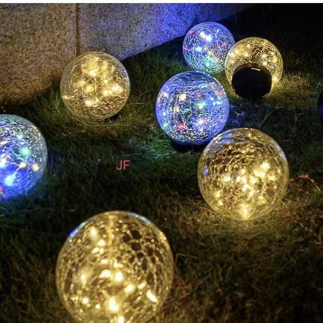 Solar Crackle Patio Light - Outdoor Waterproof Garden Landscape Lamp