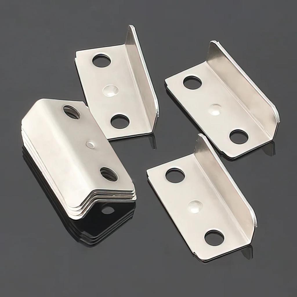 20Pcs Silver Angled Drawer Lock Strike Plate for Home Office Cabinet Cupboard Drawer Door Furniture Connector Hardware Fastener