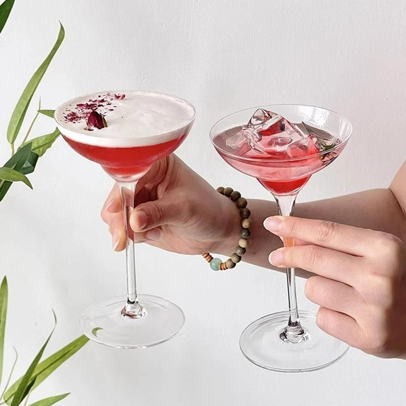 2Pcs Japanese Style Margarita Glasses Cup Handmade Classic Goblet Simple Cocktail Glass Cup Martini Glasses Cups Kitchen Tools