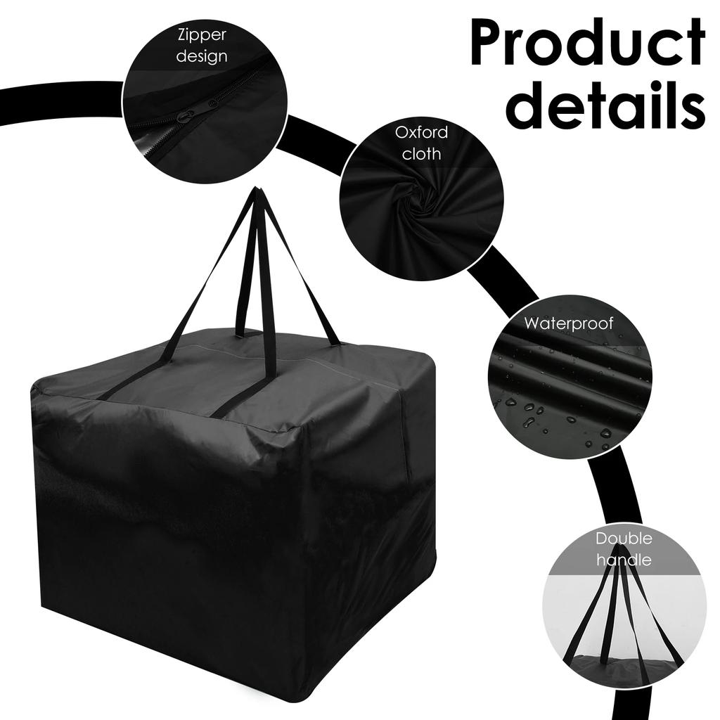 Cushion Storage Bag with Handles Large Capacity Furniture Protective Cover Outdoor Garden Waterproof Dustproof Organizer