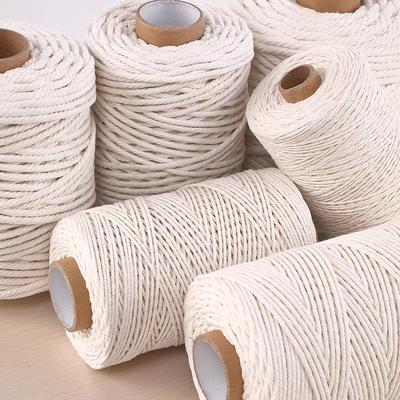 Natural Macrame Cord 1mm-6mm 109/218Yards Macrame Rope Cotton Cord for Wall Hanging Crafts Plant Hanger Wedding Decor Knitting