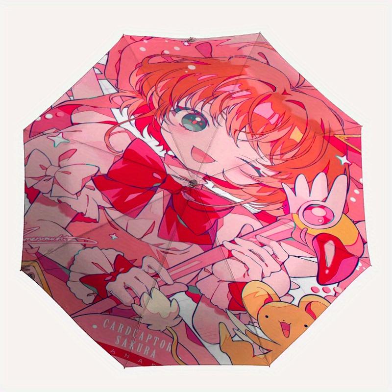 Cardcaptor Sakura & Fanart Automatic Opening and Closing UmbrellaPortable 3 Fold Small Umbrella for Men and Women.C004
