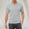 Men's V-neck Short-sleeved Top Textured Collar Golf T-shirt