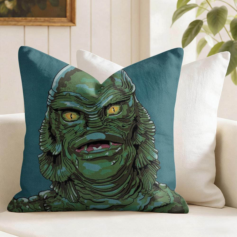 UUniversal Monsters Horror Cushion Cover Natural Linen Double Sided Print Throw Pillow Case for Sofa Couch Home Decor