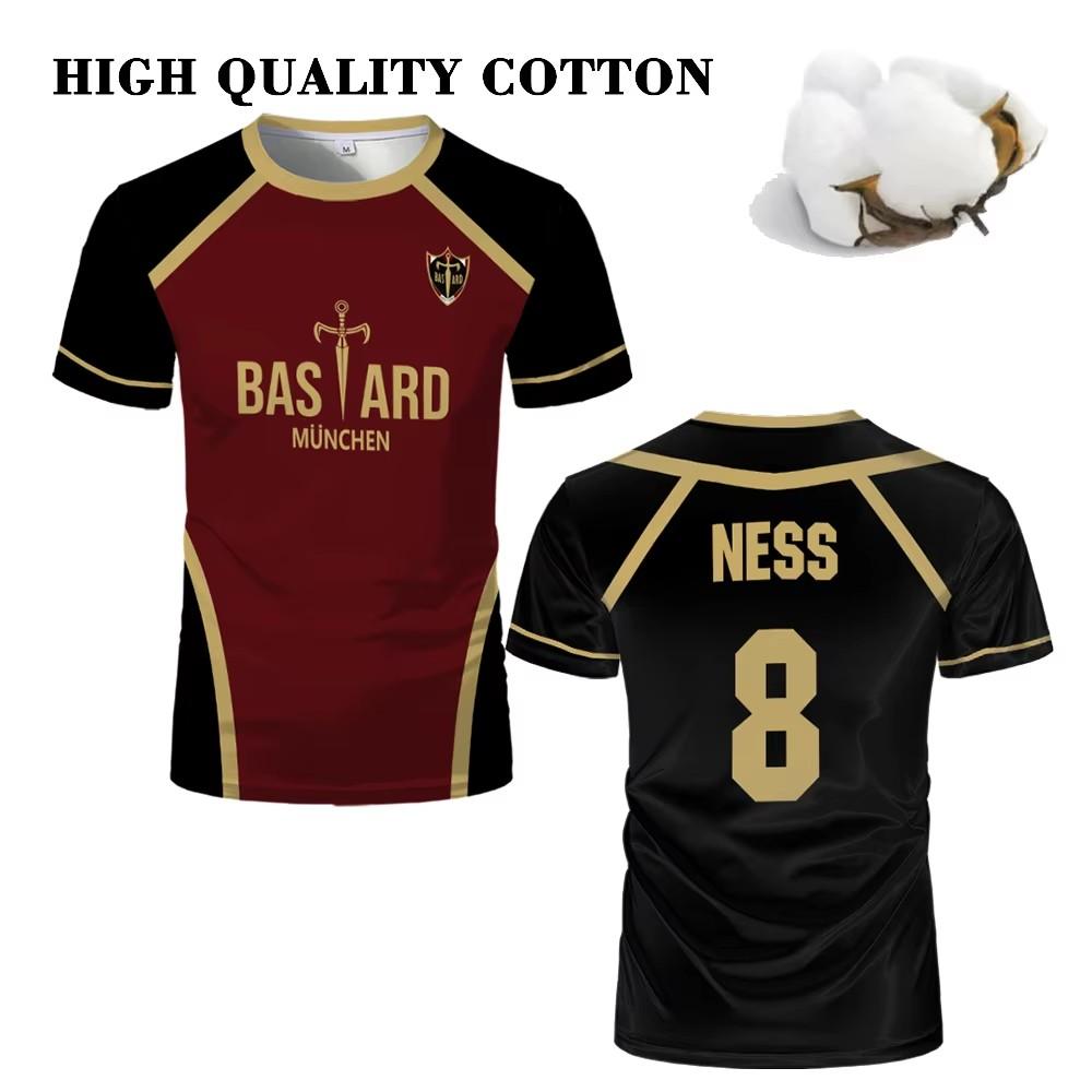 Men's T-shirt Blue Lock Bastard MUNCHEN T Shirts Anime Cos ISAGI KAISER T-shirts Women Clothing Tops US Size 140g Fabric