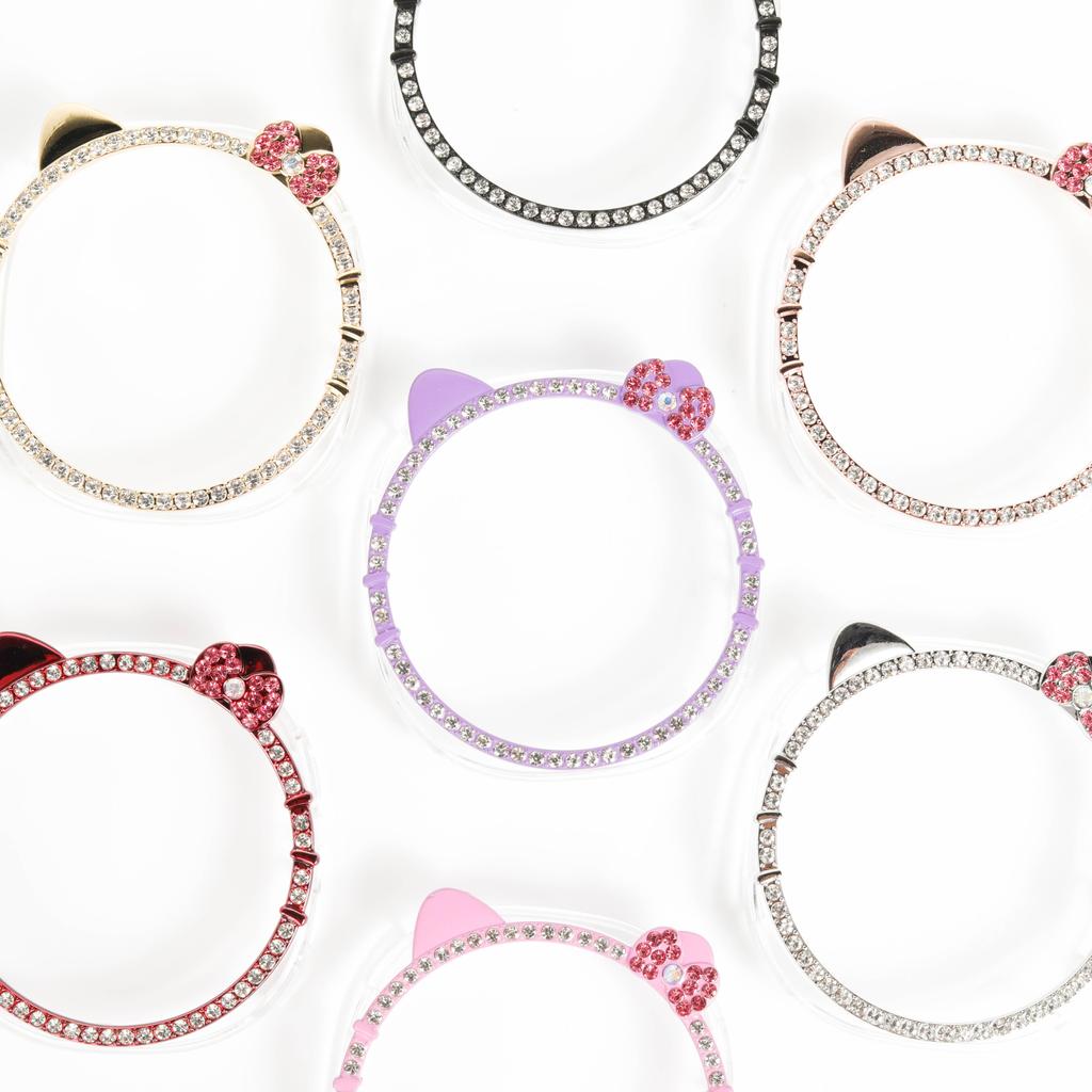 PC Case for Samsung Galaxy Watch 8 40mm 44mm Cute KITTY CAT Diamond Protector Watches Accessories for Woman Samsung Watch8 Cover