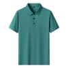 Di Yu Divine Dragon Men's Ice Silk Polo Shirt - Solid Color, Short Sleeve, Lapel, Summer Top
