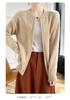 Cardigan lavorato a maglia con doppia zip slim fit stile retrò 2026 - Giacca maglione casual da donna girocollo
