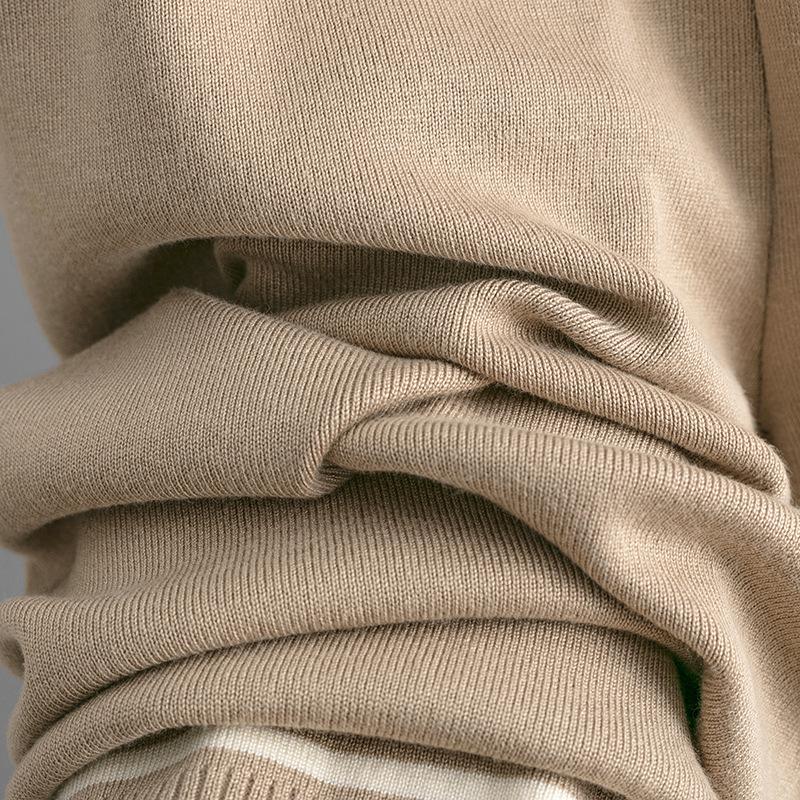 Fall Winter Lazy Wind Loose V-Neck Pulllover Sweater Suit Women's Solid Color Long Sleeve Knit Wide Leg Pants Two Piece Set