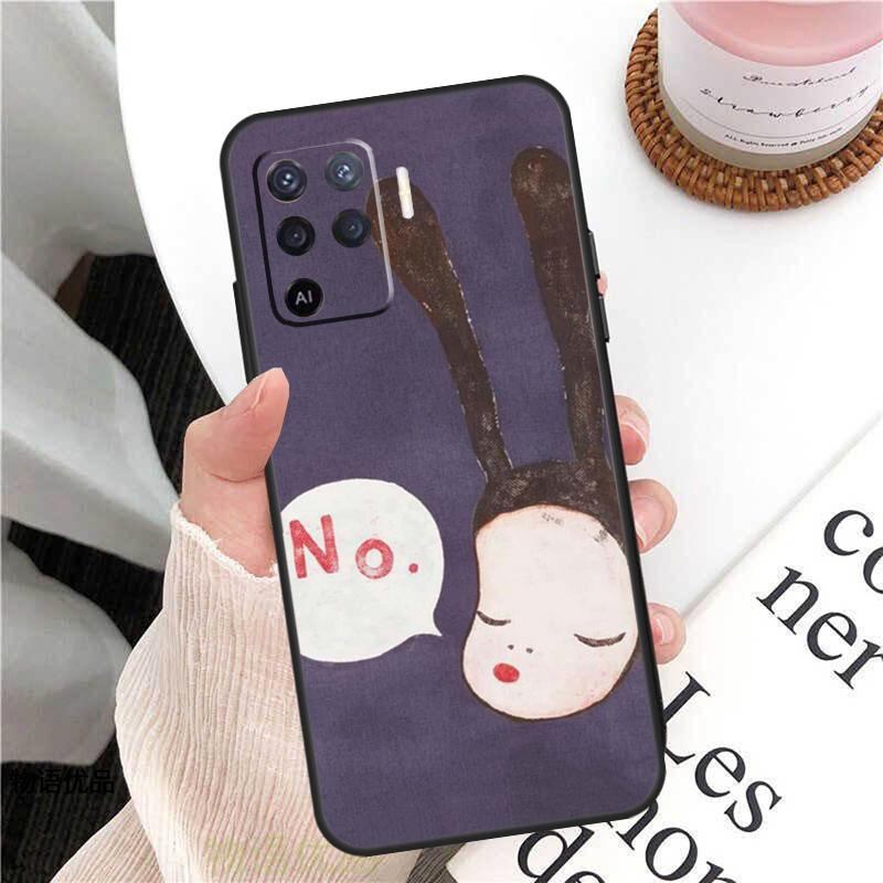 Yoshitomo Nara Case For Oppo A78 A54 A74 A94 A17 A57 A77 A76 A16 A96 A18 A60 A80 A40 A38 A58 A98 A15 A5 Pro