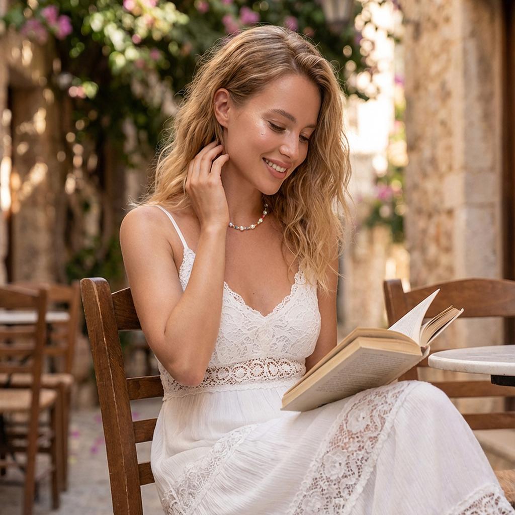 Bohemian ethnic style colored pearl necklace, retro fashion temperament choker beaded collarbone chain