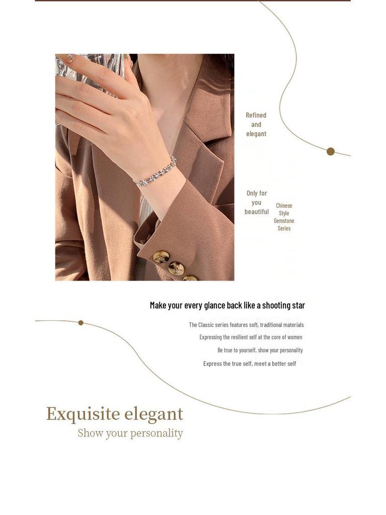 S925 Sterling Silver Blue Jade Bracelet: Stylish, Non-fading, Retro Chinese Design for Women