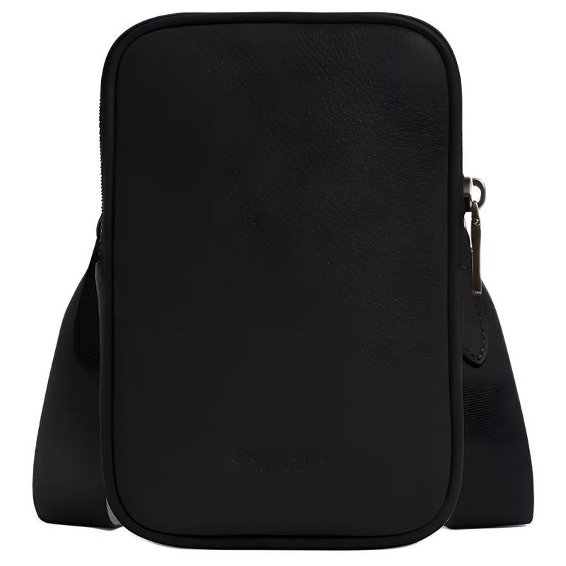 

COACH Aden 12 zip closure Refined pebbled leather shoulder crossbody bag mini women s bronze and black чорний