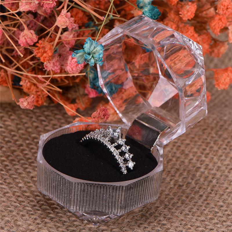 Clear Acrylic Jewelry Gift Box For Ring Holder Wedding Engagement Present