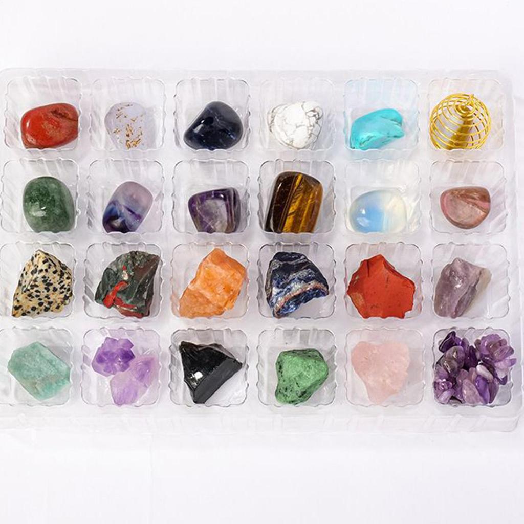 2025 Christmas Crystal Stone Gift Box 24 Days Christmas Countdown Jewelry Stamping Crystal Set for Kids Teens Adults