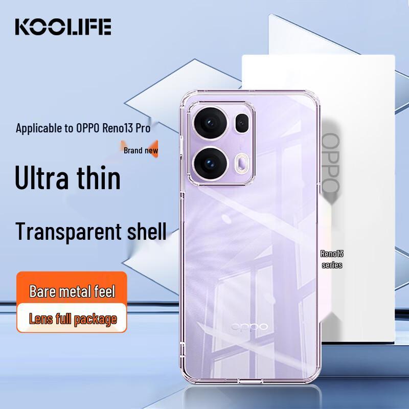 KOOLIFE OPPO Transparent Soft TPU Phone Case with Full Lens Protection