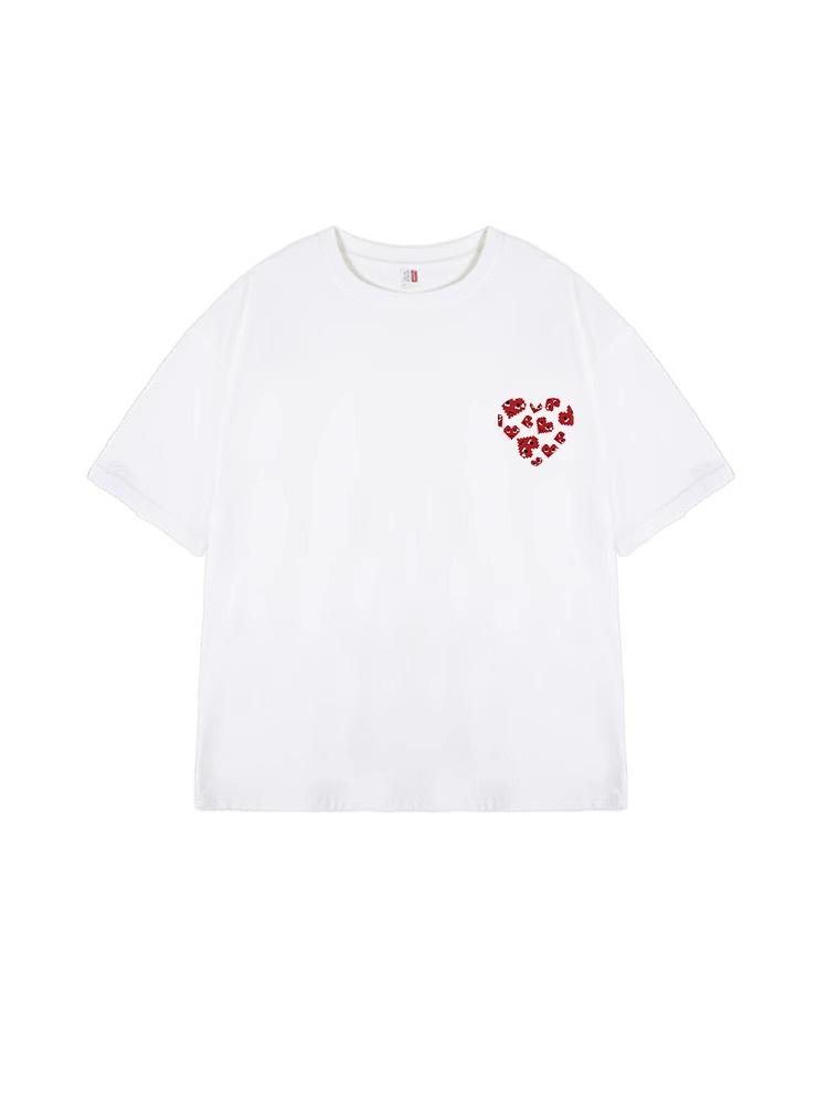 Tricou de cuplu supradimensionat simplu cu imprimeu de litere mărimi mari - Tendință Vară 2025