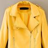 Lapel Long Sleeves Zipper Pocket Women Jacket Fall Winter Solid Color Faux