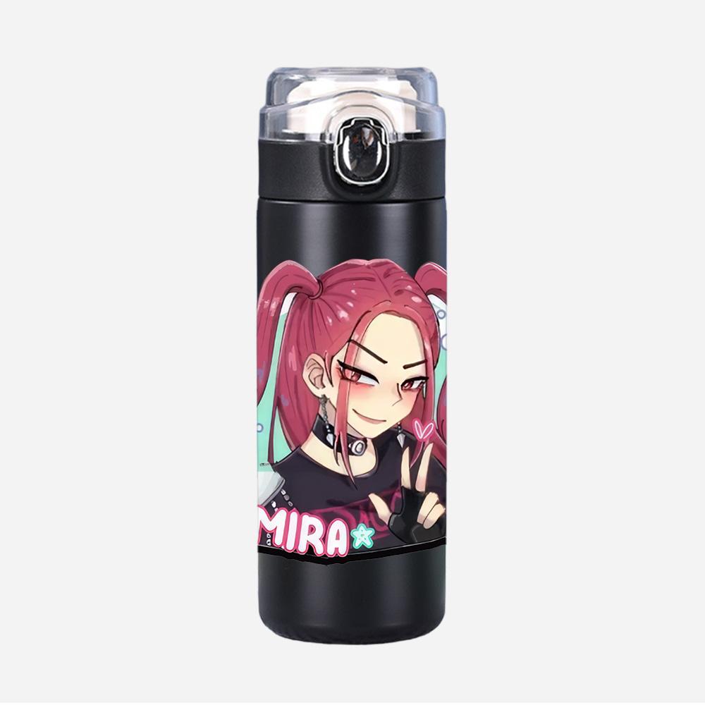 Anime K-Pop Demon Hunters Printed Thermos Cup Portable Stainless Steel 400Ml Water Bottle Leak Proof Camping Water Cup Kid Gift