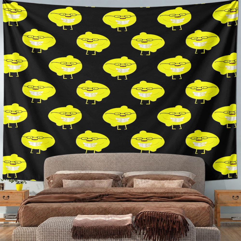 Cute Yellow Cartoon Chicks Pattern Pattern Wall Hanging Tapestry Decorative Tapestry Home Decor for Bedroom and Living Room