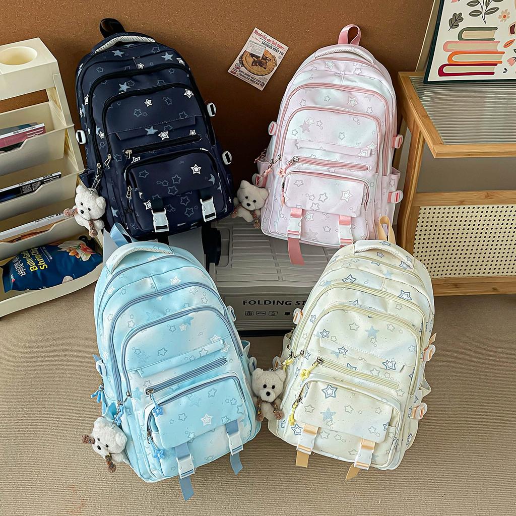 Schoolbag New High School and High School Students High Value Schoolbag Korean Version Star Backpack Large Capacity Simple Trend Double Backpack
