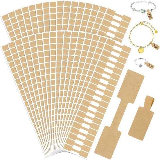 

1000 Pcs Jewelry Tags Self Adhesive Rectangle Ring Labels Tear-resistant Tag Stickers for Necklace Earring Bracelet Pricing Identify білий