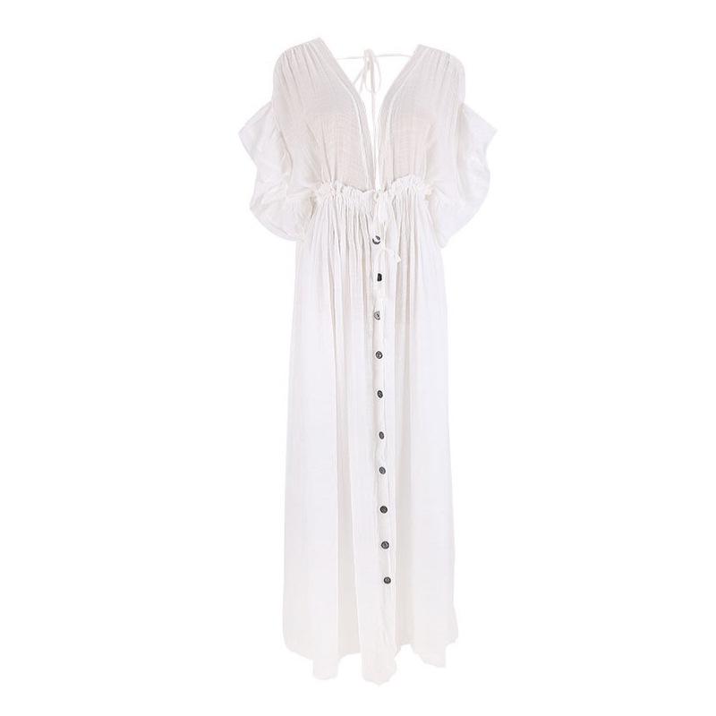 2021 Bamboo Button Waist Long Skirt & Cardigan Set - Women’s Beach Coverup & Sun Protection
