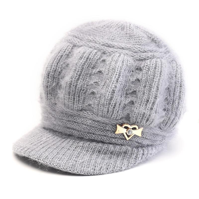 

Hat Women s Warm Knitted Hat Winter Thickened Wool Hat Old Hat Rabbit Hair Fleece Hat Elastic [Fleece]